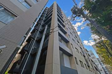 サンウッド東京茅場町パークフロントの外観（北西側から）