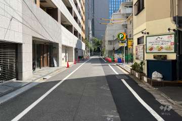 敷地の西側前面道路（北側から）