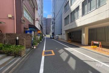 敷地の西側前面道路（北側から）