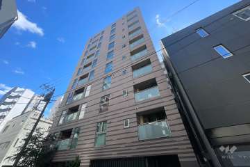 グリーンパーク新富町の外観（南西側から）