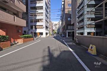 敷地東側の前面道路(南側から)