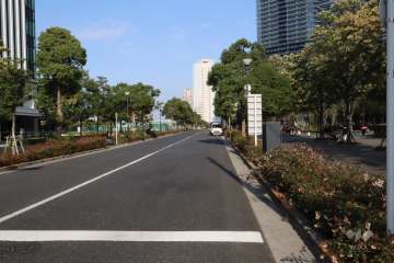 敷地北西側の前面道路(南西側から)