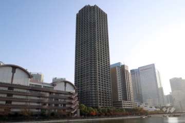 晴海アイランドトリトンスクエアビュータワー1号棟の外観(北側から)