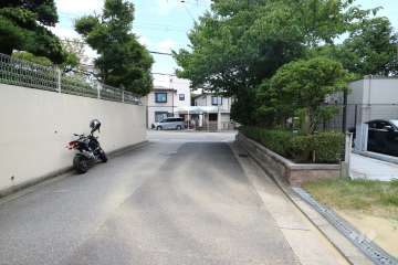 敷地北側の前面道路（西側から）