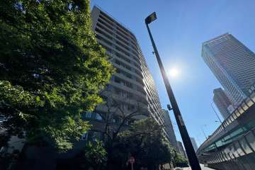 クレストフォルム月島サウススクエアの外観（北西側から）