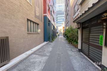 敷地東側の前面道路（南側から）