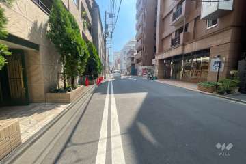 敷地の東側前面道路（南側から）