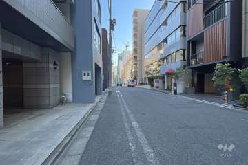 敷地の西側前面道路（北側から）