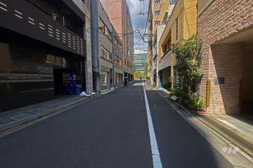 敷地北東側の前面道路（南東側から）