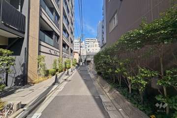 敷地北西側の前面道路（南西側から）