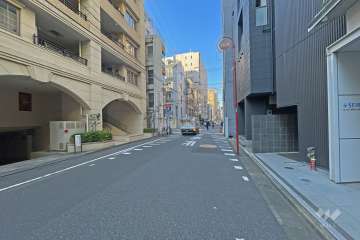 敷地の東側前面道路（南側から）