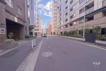 敷地北西側の前面道路（南西側から）