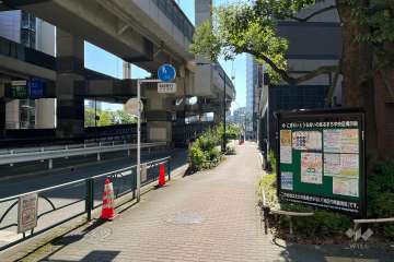 敷地の東側前面道路（北側から）