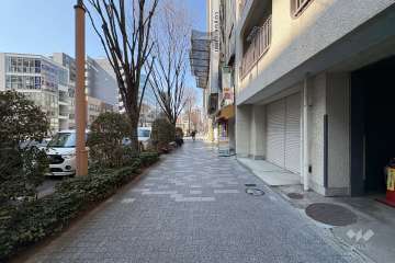 敷地西側の前面道路（南側から）