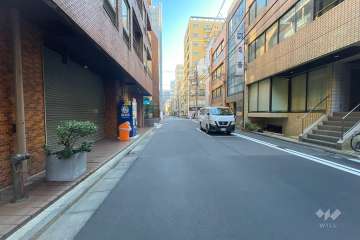敷地の西側前面道路（北側から）