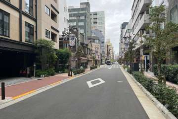 敷地の東側前面道路（南側から）