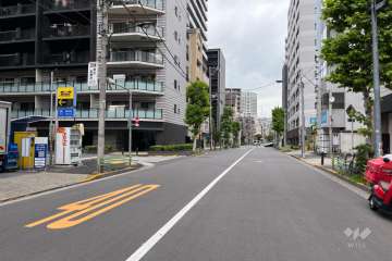 敷地東側の前面道路（南側から）