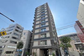 クレヴィア東京八丁堀中央湊の外観（北西側から）