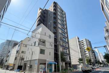 クレヴィア東京八丁堀中央湊の外観（北東側から）