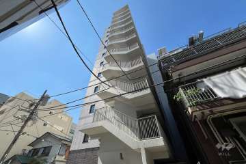 クレヴィア東京八丁堀湊ザレジデンスの外観（北東側から）