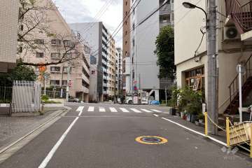 敷地東側の前面道路（北側から）