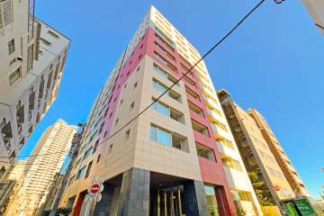 パークホームズセントラルシティ中央区湊の外観（南西側から）