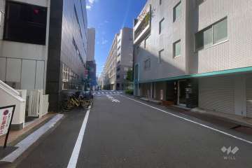 敷地の南側前面道路（東側から）