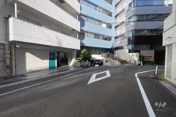 敷地の南側前面道路（西側から）