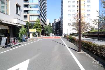 敷地東側の前面道路(南側から)