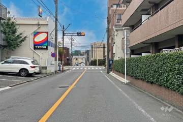 敷地東側の前面道路（北側から）