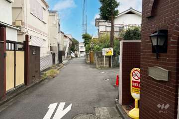 敷地の西側前面道路（南側から）