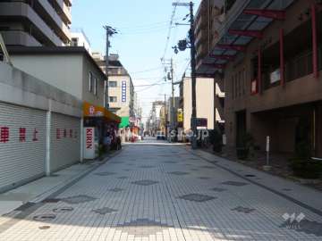 前面道路はきれいにインターロッキング舗装されています