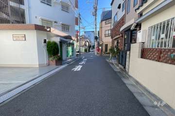 敷地の南側前面道路（東側から）
