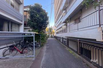敷地北側の前面道路（西側から）