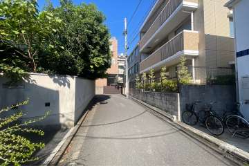 敷地の西側前面道路（南側から）