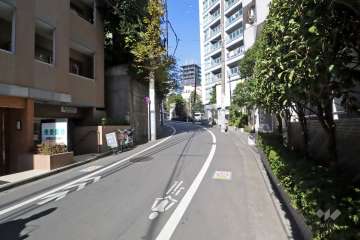 敷地南西側の前面道路（南側から）