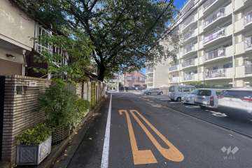 敷地の南側前面道路（東側から）