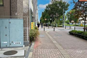 敷地東側の前面道路（南側から）