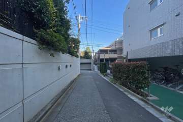 敷地南側の前面道路（西側から）