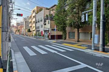 敷地南側の前面道路（東側から）
