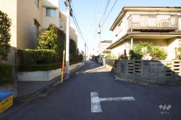 敷地東側の前面道路(南側から)