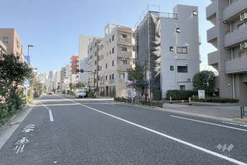 敷地北側の前面道路（西側から）
