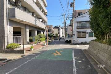 敷地南側の前面道路（西側から）