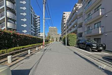 敷地の西側前面道路（南側から）