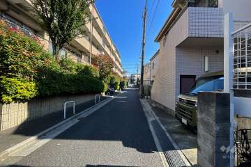敷地南側の前面道路（西側から）