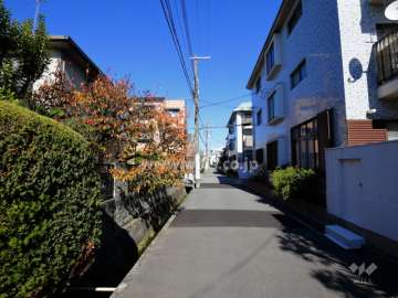 敷地西側の前面道路