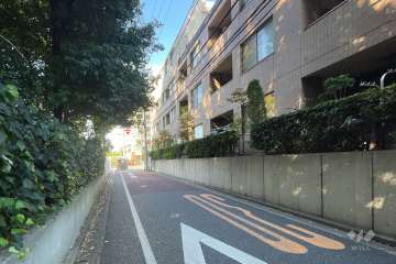 敷地の南側前面道路（東側から）