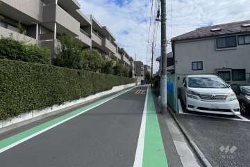 敷地の西側前面道路（北側から）