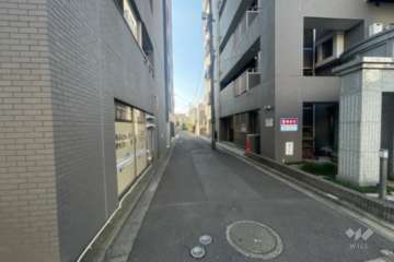 敷地の西側前面道路（南側から）