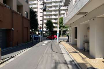敷地の西側前面道路（南側から）